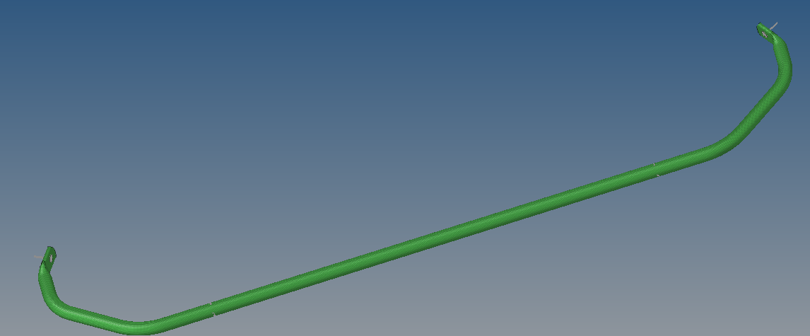 hyperworks横向稳定杆六面体网格划分、线刚度、扭转刚度和侧倾角刚度及强度和疲劳仿真分析的图2